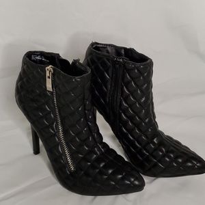 Anne Michelle Black High Heeled Booties